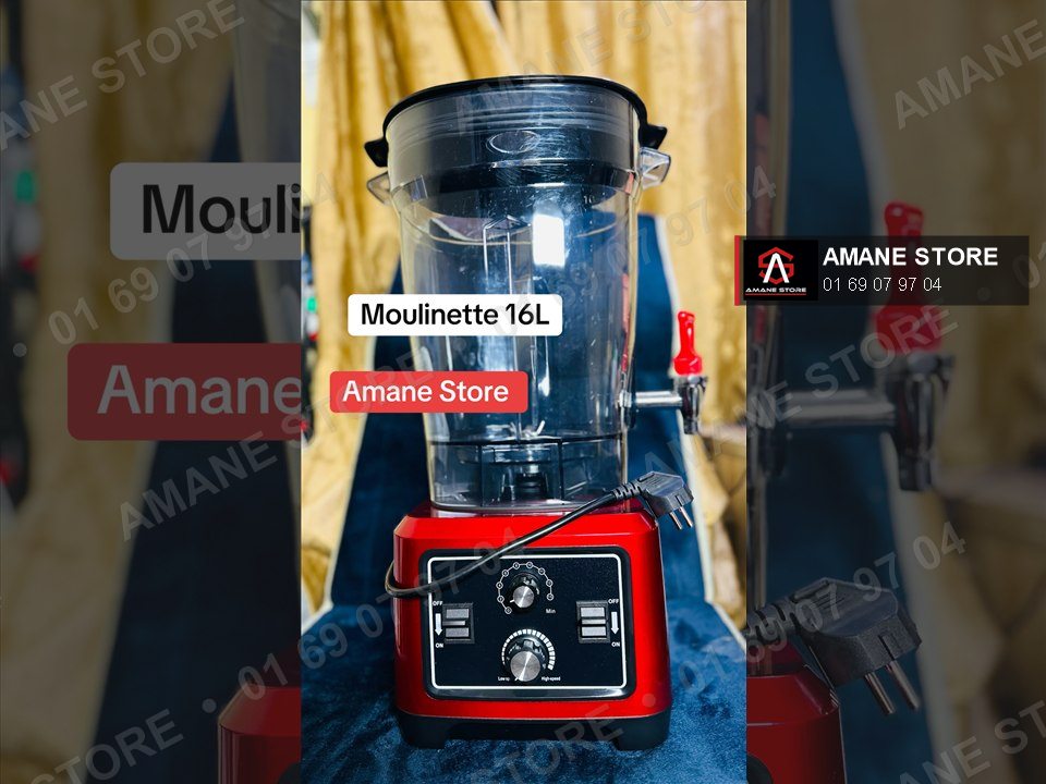 Moulinette industrielle 16 L rouge avec robinet