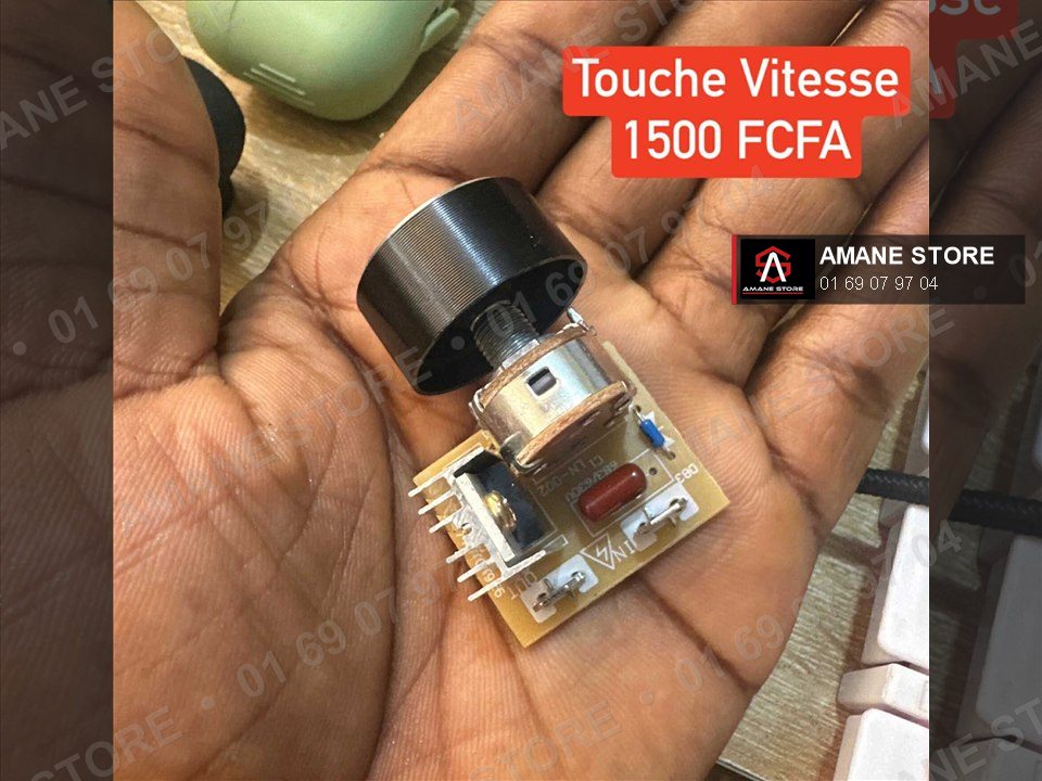 Variateur de vitesse à potentiomètre simple, avec son bouton